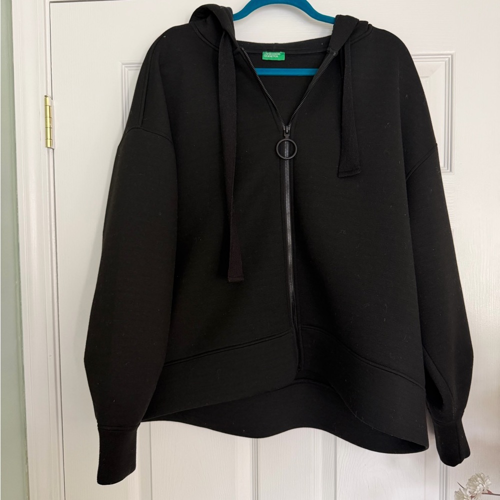 United Colors of Benetton Black Zip Front Hoodie